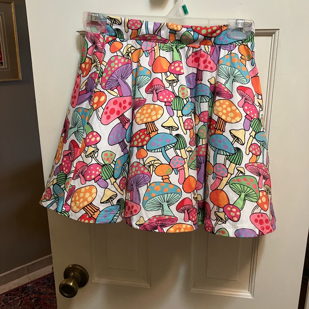 Ragstock size S Colorful Mushroom Print Skirt